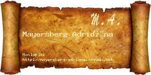 Mayersberg Adriána névjegykártya